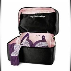 Victoria's Secret Lingerie Bag Black Satin "Sexy Little Things"